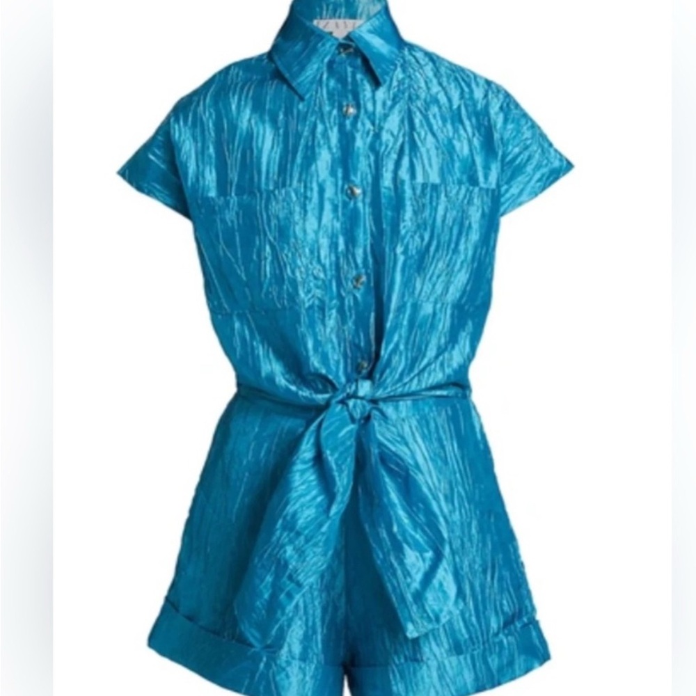 Crinkled Blue Jumpsuit
